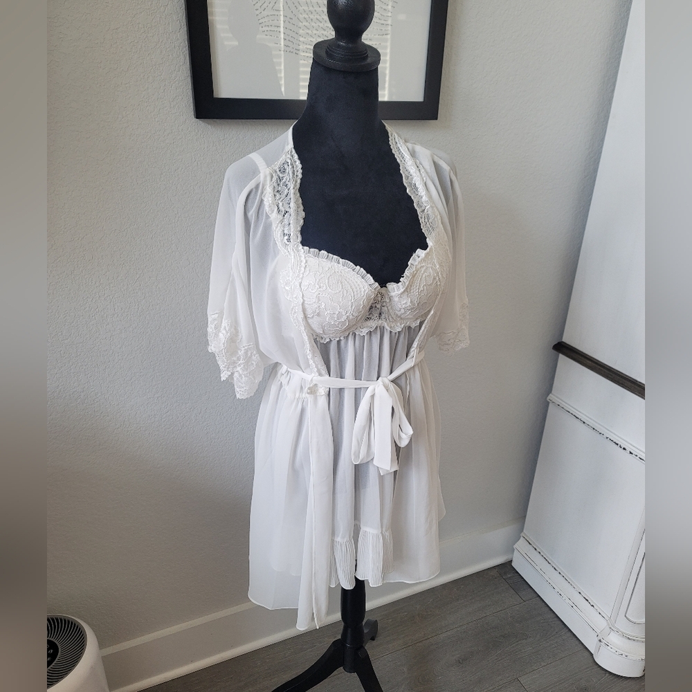 Cinema Etoile Babydol And Robe Set - White - Picture 5 of 9